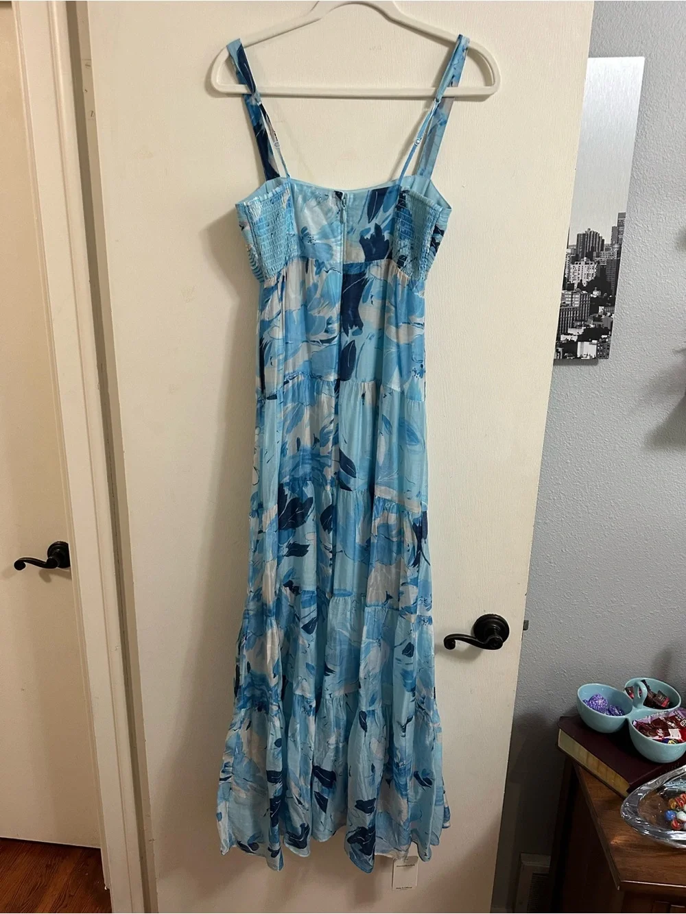Abercrombie Light Blue Floral Maxi Sundress - Sleeveless Summer Dress